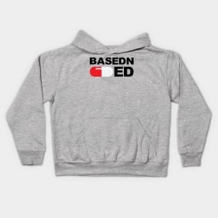 Based and red pilled with red pill capsule black Kids Hoodie